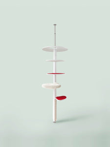 Design Kratzbaum, Kratzbaum weiss, Kratzbaum mit Hängematte, moderner Kratzbaum, Deckenhoher Kratzbaum
