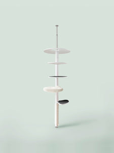 Kratzbaum mit Hängematte, Design Kratzbaum, Kratzbaum weiss, moderner Kratzbaum, Deckenhoher Kratzbaum, MYMIU Kratzbäume