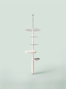 weisser Kratzbaum, Design Kratzbaum, Kratzbaum mit Hängematte, Kratzbaum weiss, moderner Kratzbaum, Deckenhoher Kratzbaum, Kratzbaum Deckenhoch