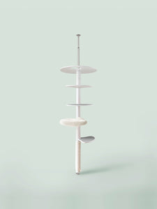 weisser Kratzbaum, Design Kratzbaum, Kratzbaum mit Hängematte, Kratzbaum weiss, moderner Kratzbaum, Deckenhoher Kratzbaum, Kratzbaum Deckenhoch